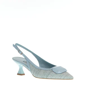 SORELLE PEREGO - Slingback tessuto azzurro: eleganza e comfort