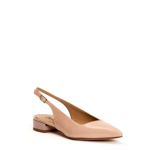 SORELLE PEREGO - Slingback in pelle verniciata nude a basso tacco