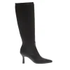SORELLE PEREGO - Stivali in pelle nera con tacco a spillo da 80 mm