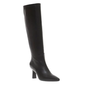 SORELLE PEREGO - Stivali in pelle nera con tacco a spillo da 80 mm