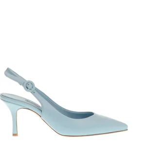 SORELLE PEREGO: Slingback in pelle azzurra di tendenza