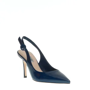 SORELLE PEREGO: Slingback Vernice Blu Tacco 85 mm - Acquista Online!