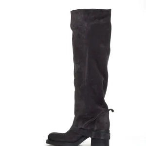 stivale biker camoscio antracite