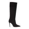 Stivaletti in suede nero con tacco da 100 mm