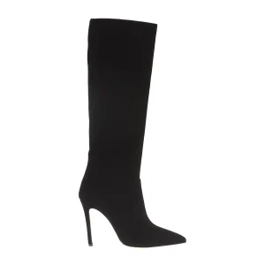 Stivaletti in suede nero con tacco da 100 mm