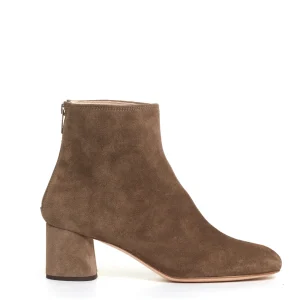stivaletto camoscio taupe tacco 60 mm