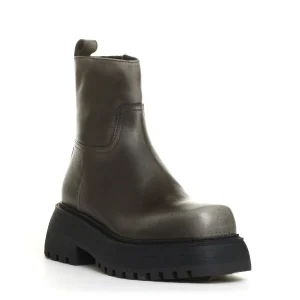stivaletto fondo grosso pelle grigio washed