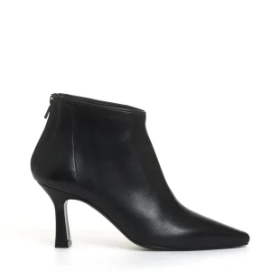stivaletto pelle nera tacco 70 mm