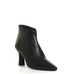 stivaletto pelle nera tacco 70 mm