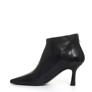 stivaletto pelle nera tacco 70 mm