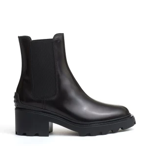 stivaletto pelle nero carroarmato 60 mm