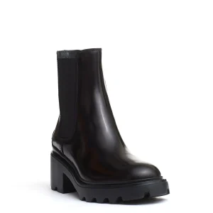 stivaletto pelle nero carroarmato 60 mm