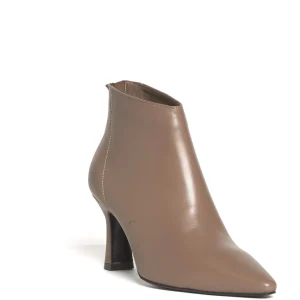 stivaletto pelle tortora tacco 75 mm
