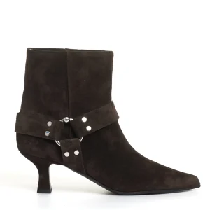 stivaletto tacco 55 mm camoscio marrone