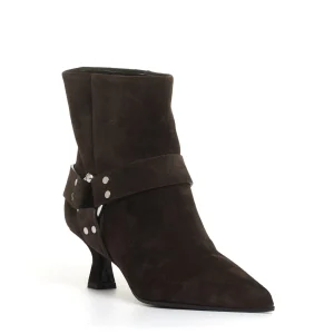 stivaletto tacco 55 mm camoscio marrone