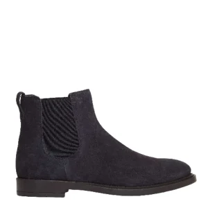 Stivaletto TOD'S in camoscio blu con elastico laterale blu