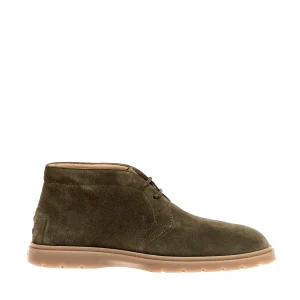 Stivali alla caviglia in camoscio verde di TOD'S