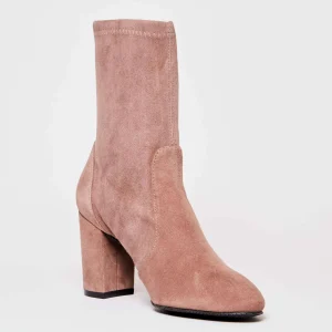 Stuart Weitzman: Acquista stivaletti in camoscio taupe con tacco alto