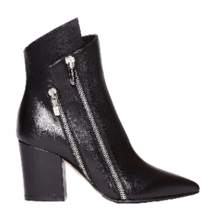 Stylish Black Leather Ankle Boots by Sergio Rossi